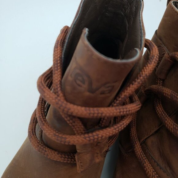 Teva De La Vina Dos Shorty Brown Leather Drawstring Ankle Boot Women’s 6 Shoes - Picture 3 of 12